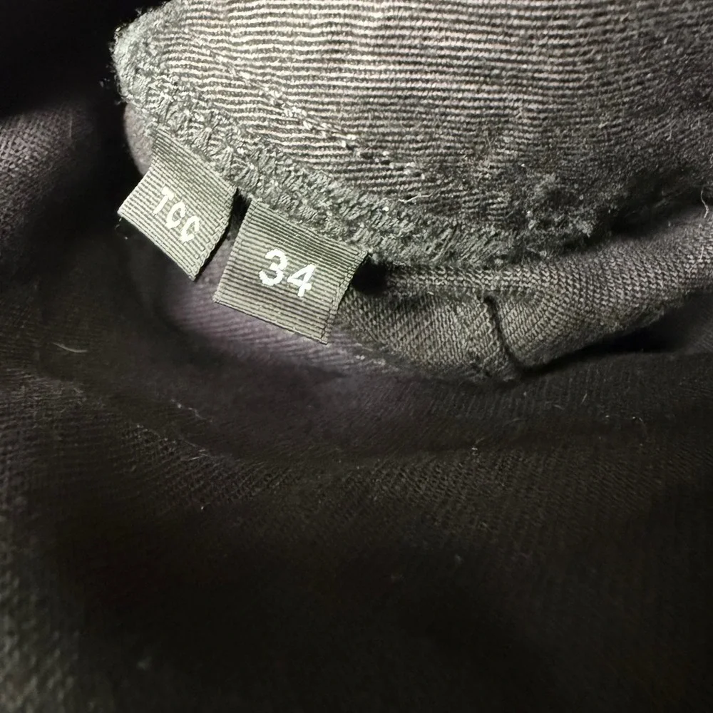 Purple Brand Cargo Pants Mens 34 Black Coated Waxed Slim Fit P002 SS2103JNS